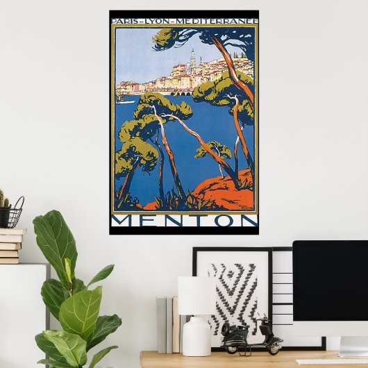 Menton Vintage Travel Poster (Thuiskantoor)