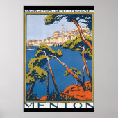 Menton Vintage Travel Poster (Voorkant)