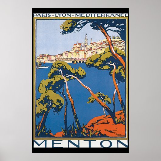 Menton Vintage Travel Poster (Voorkant)