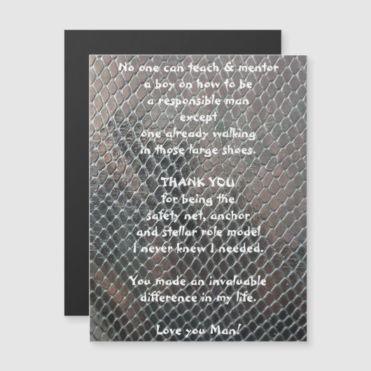 Mentor Dank u Magnetisch Wenskaart (Voorkant / Achterkant)