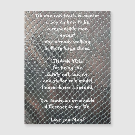 Mentor Dank u Magnetisch Wenskaart (Voorkant)