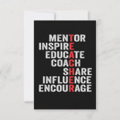 Mentor Inspire Educate Coach Share Influence Pap Bedankkaart (Voorkant)