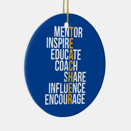 Mentor Inspire Educate Funny Teacher Keramisch Ornament (Rechts)