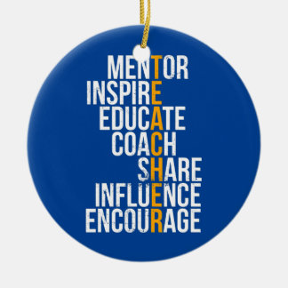 Mentor Inspire Educate Funny Teacher Keramisch Ornament