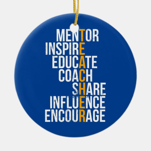 Mentor Inspire Educate Funny Teacher Keramisch Ornament (Voorkant)