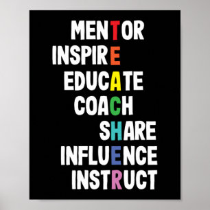 Mentor Inspire School Nerd Funny Teacher Poster