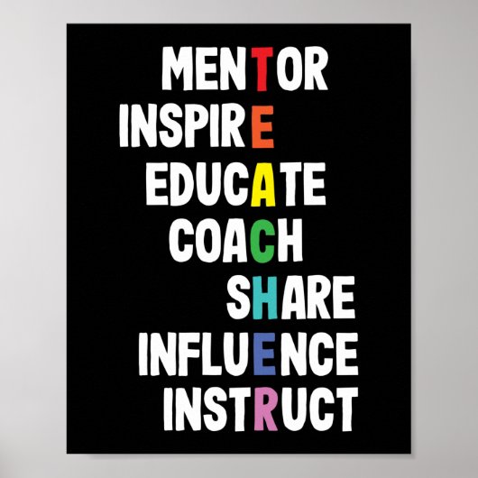 Mentor Inspire School Nerd Funny Teacher Poster (Voorkant)