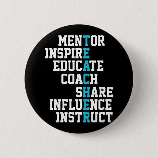 Mentor Inspire School Nerd Funny Teacher Ronde Button 5,7 Cm (Voorkant)