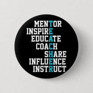 Mentor Inspire School Nerd Funny Teacher Ronde Button 5,7 Cm