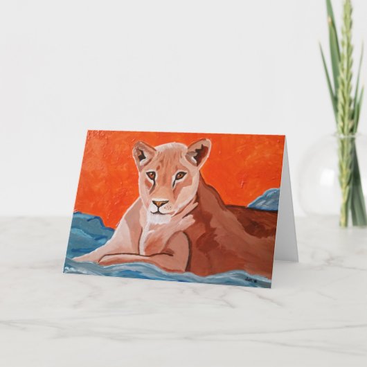 Mentor Lioness Standaard 5" x 7" Bedankkaart (Voorkant)