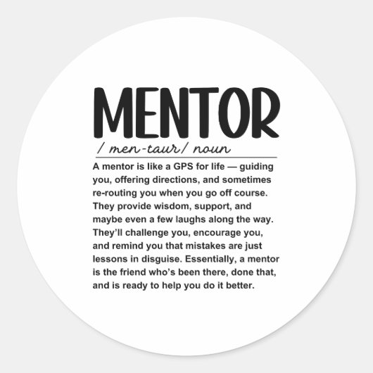 Mentor Ronde Sticker (Voorkant)
