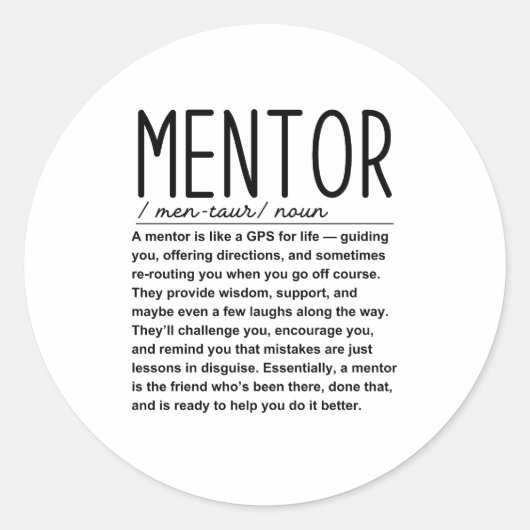Mentor Ronde Sticker (Voorkant)