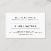 Mentoring & Coaching with Photo of Holder Visitekaartje (Achterkant)