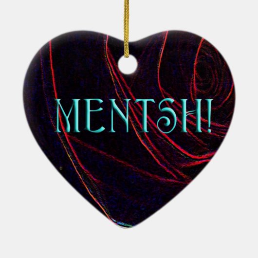 MENTSH-HEART KERAMISCH ORNAMENT (Achterkant)