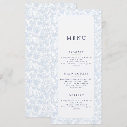 Menu (Voorkant / Achterkant)
