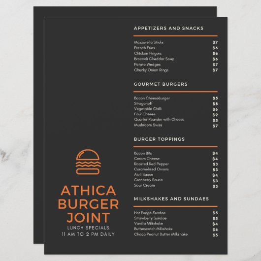 menu (Voorkant / Achterkant)