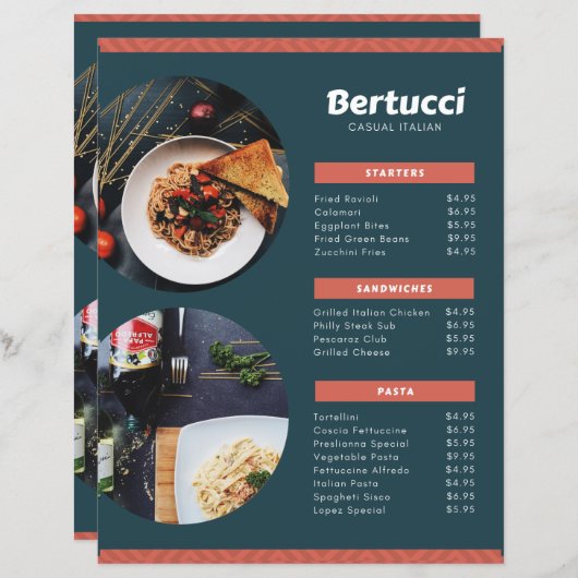 menu (Voorkant / Achterkant)