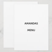 MENU (Voorkant / Achterkant)