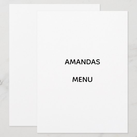 MENU (Voorkant / Achterkant)