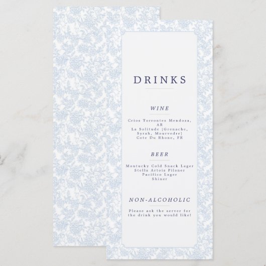 Menu (Voorkant / Achterkant)