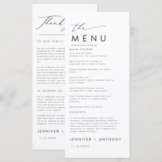 menu (Voorkant / Achterkant)