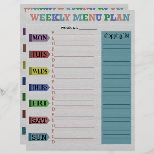 Menu 2 weken (Voorkant / Achterkant)