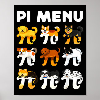 Menu 3.14 wiskundeleraar gelukkige taartdag lerare poster