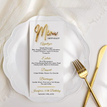 Menu - 3d Goud Tekst Minimalistisch Design