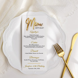 Menu - 3d Goud Tekst Minimalistisch Design