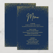 Menu 75th birthday Navy Gold Glitter (Voorkant / Achterkant)