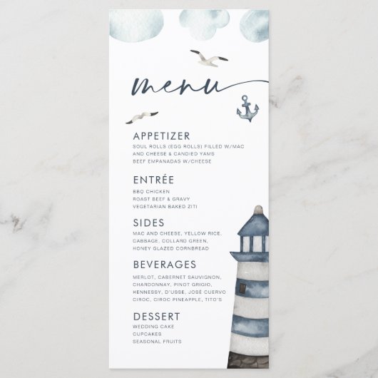 Menu aan zee (Voorkant)