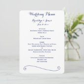 Menu Aangepast wit en blauw huwelijk (Staand voorkant)