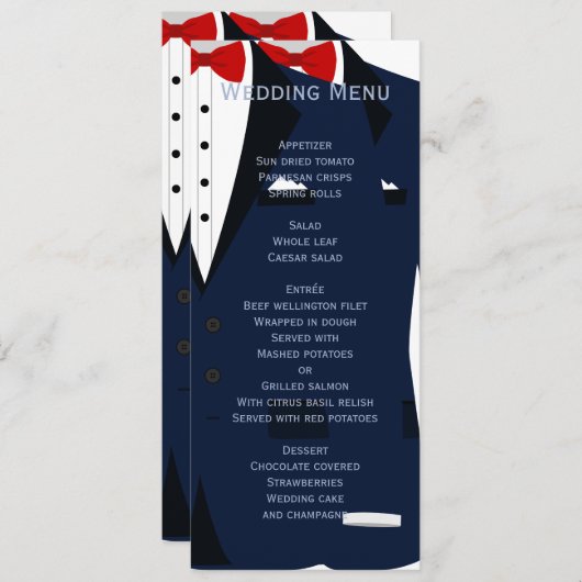 Menu Aangepaste blauwe en witte homepage (Voorkant / Achterkant)