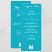 Menu Aangepaste blauwe witte doezelaardenweddensch (Voorkant / Achterkant)