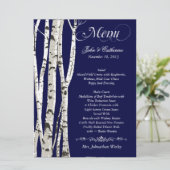 Menu Aangepaste bruiloft Birch Trees (Staand voorkant)