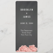 Menu Aangepaste Floral Chalkboard Weddenschap (Achterkant)