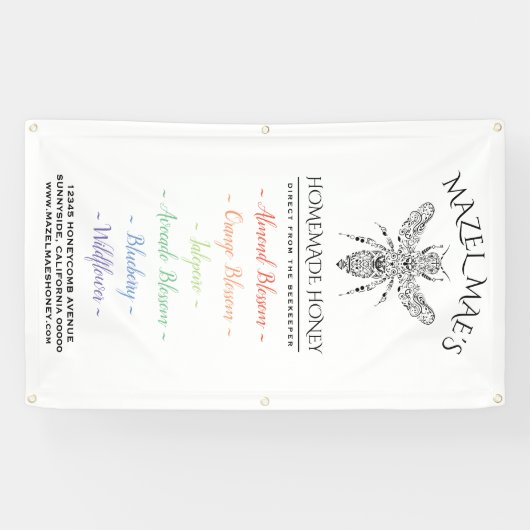 Menu Aangepaste kleuterhoning Spandoek (Horizontaal)