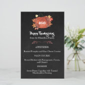 Menu Aangepaste Waterverf pompoen Thanksgiving (Staand voorkant)