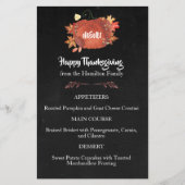 Menu Aangepaste Waterverf pompoen Thanksgiving (Voorkant)