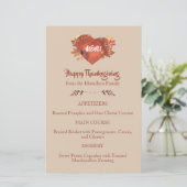 Menu Aangepaste Waterverf Thanksgiving hart (Staand voorkant)