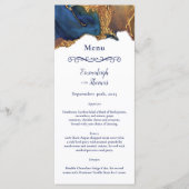 Menu Abstract blauwe gouden bruiloft scannen (Voorkant)