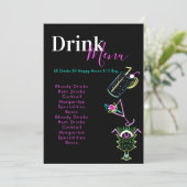 Menu Abstracte Drinken Neon Bar Club Restaurant (Staand voorkant)