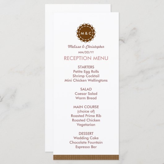 Menu abstracte ventilatorbruiloft / Programma (Voorkant / Achterkant)