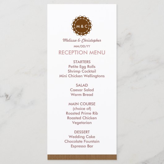 Menu abstracte ventilatorbruiloft / Programma (Voorkant)