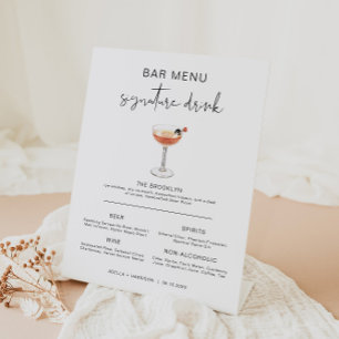 Menu ADELLA Modern Cocktail Signature Drink Bar Reclamebord Met Voetstuk