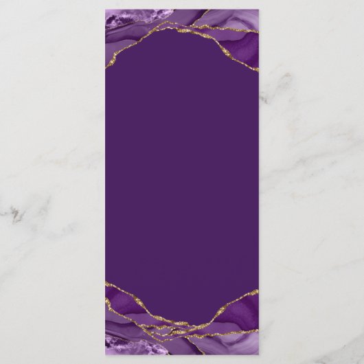 Menu Agate Design Paars en Gold (Achterkant)