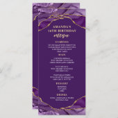 Menu Agate Design Paars en Gold (Voorkant / Achterkant)