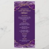 Menu Agate Design Paars en Gold (Voorkant)