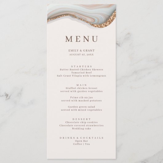 Menu Agate Marble Stone (Voorkant)