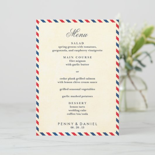 Menu Airmail Wedding (Staand voorkant)